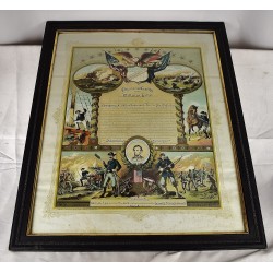 Civil War Certificate of Service for William Low of Adams & York County, PA; 202nd infantry, Company C. (Original Chromolithograph)